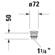 Kép 2/2 - DURAVIT lefolyószelep túlfolyó nélküli mosdókhoz