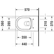 Kép 2/4 - DURAVIT ME by Starck öblítőperem nélküli Rimless fali WC