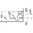 Kép 3/4 - DURAVIT ME by Starck öblítőperem nélküli Rimless fali WC