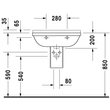 Kép 8/8 - DURAVIT Starck 3 mosdó, 65 cm, 1 csaplyukkal