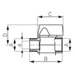 Kép 2/2 - FERRO mini golyóscsap 3/8" BB