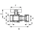 Kép 2/2 - FERRO F-Power golyóscsap pillangókarral 1/2" BB fél-hollandi PN16