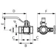 Kép 2/2 - FERRO F-Power golyóscsap lapátkarral, kézi légtelenítővel és dugóval 3/4" BB PN16