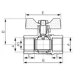 Kép 2/2 - FERRO gáz gömbcsap - G18 pillangókarral 1/2" BB