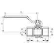 Kép 2/2 - FERRO gáz gömbcsap - G61 lapátkarral 1/2" BB