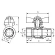 Kép 2/2 - FERRO Herkules V17 típusú gömbcsap pillangókarral 3/4" fix KB PN40