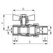 Kép 2/2 - FERRO Herkules V17 típusú gömbcsap pillangókarral 1/2" KB hollandi PN40