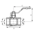 Kép 2/2 - FERRO Normál gömbcsap lapátkarral 5/4" BB PN25