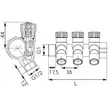 Kép 2/2 - FERRO szaniter osztó-gyűjtő 1"×1/2" - 4 körös