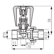 Kép 2/2 - FERRO forrasztható előremenő egyenes radiátorszelep rézcsőre 1/2"×15 mm