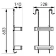 Kép 2/2 - FERRO Emotion dupla zuhanykosár - függeszthető