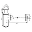 Kép 2/3 - FERRO hengeres búraszifon G5/4"×32 mm, szálcsiszolt nikkel