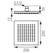 Kép 2/2 - FERRO Squerto mennyezeti fejzuhany 200×200 mm, fekete