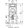 Kép 3/4 - GEBERIT Duofix fali WC-szerelőelem, 112 cm, Sigma 12 cm-es falsík alatti öblítőtartállyal, csatlakozócsonkkal szagelszíváshoz