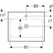 Kép 3/5 - GEBERIT iCon Light mosdó, 60×48 cm, csapfurattal és túlfolyóval, fehér