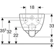 Kép 4/5 - GEBERIT Selnova fali WC, mélyöblítésű, részben zárt forma forma, Rimfree