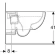 Kép 5/5 - GEBERIT Selnova fali WC, mélyöblítésű, részben zárt forma forma, Rimfree