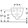 Kép 4/5 - GEBERIT Selnova Compact fali WC, mélyöblítésű, rövidített kivitel, zárt forma, Rimfree