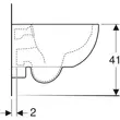 Kép 5/5 - GEBERIT Selnova Compact fali WC, mélyöblítésű, rövidített kivitel, zárt forma, Rimfree