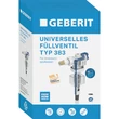 Kép 5/5 - GEBERIT 383-as típusú töltőszelep falsík alatti öblítőtartályokhozoldalsó, 3/8", sárgaréz csatlakozócsonk