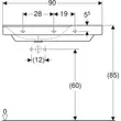 Kép 5/5 - GEBERIT Xeno2 mosdó pakolófelülettel, 90 cm, csapfurat középen, lerakófelület jobb oldalon