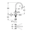 Kép 2/2 - GROHE Atrio kétfogantyús mosogató csaptelep 1/2" L-es méret, brushed hard graphite