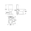 Kép 3/3 - GROHE Bau Ceramic álló WC (falhoz) monoblokkos kombinációhoz, mély, hátsó, Rimless