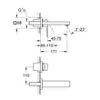 Kép 2/2 - GROHE Eurocube 2-lyukas mosdócsaptelep S-es méret