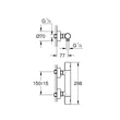 Kép 2/2 - GROHE Grohtherm 1000 Cosmopolitan M termosztátos zuhanycsaptelep 1/2"