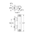 Kép 2/2 - GROHE Grohtherm 2000 termosztátos zuhanycsaptelep 1/2"