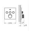 Kép 2/2 - GROHE Grohtherm SmartControl termosztát falsík mögötti telepítéshez, 3 fogyasztóra, brushed hard graphite