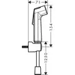 Kép 2/3 - HANSGROHE bidé kézizuhany 1jet S, EcoSmart, zuhanytartóval és nyomástűrő, 125 cm-es zuhanytömlővel