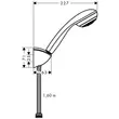 Kép 5/6 - HANSGROHE Crometta 85 Mono kézizuhany/ Porter'C zuhanytartó szett 1,60 m