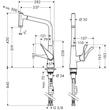 Kép 11/12 - HANSGROHE Metris M71 egykaros konyhai csaptelep 320, kihúzható zuhanyfejjel, nemesacél felület