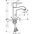 Kép 2/3 - HANSGROHE Metropol Classic egykaros mosdócsaptelep 110 nyitókarral, lefolyógarnitúra nélkül