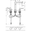 Kép 7/8 - HANSGROHE Metropol 3-lyukú mosdócsaptelep 160 karos fogantyúval és push-open lefolyó-garnitúrával, szálcsiszolt bronz