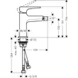 Kép 2/3 - HANSGROHE Metropol egykaros bidécsaptelep karos fogantyúval, push-open lefolyógarnitúrával