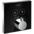 Kép 1/5 - HANSGROHE ShowerSelect Glass termosztát falsík alatti szereléshez, 2 fogyasztóhoz, fekete/króm