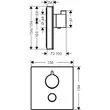 Kép 9/10 - HANSGROHE ShowerSelect Glass termosztát HighFlow falsík alatti szereléshez, 1+1 fogyasztóhoz, fehér/króm