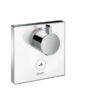 Kép 1/10 - HANSGROHE ShowerSelect Glass termosztát HighFlow falsík alatti szereléshez, 1+1 fogyasztóhoz, fehér/króm