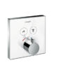 Kép 1/5 - HANSGROHE ShowerSelect Glass termosztát falsík alatti szereléshez, 2 fogyasztóhoz, fehér/króm