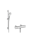 Kép 1/10 - HANSGROHE Crometta zuhanyrendszer Vario 65 cm-es zuhanyrúddal és Ecostat 1001 CL termosztáttal, fehér/króm