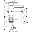 Kép 3/4 - HANSGROHE Vernis Shape egykaros mosdócsaptelep 100, automata lefolyógarnitúrával, matt fekete