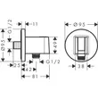 Kép 2/3 - HANSGROHE FixFit S fali tömlőcsatlakozás zuhanytartóval, kerek