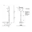 Kép 3/3 - KERASAN Retro álló WC, hátsó kifolyású, tartállyal, öblítőmechanikával, ülőke nélkül, fehér/bronz