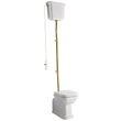 Kép 1/3 - KERASAN Waldorf álló WC, alsó/hátsó kifolyású, tartállyal, öblítőmechanikával, ülőke nélkül, fehér/bronz