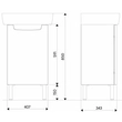 Kép 2/2 - KOLO Rekord mosdószekrény szögletes mosdóhoz, magasfényű fehér, 40×59,1×34,3 cm
