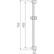 Kép 2/2 - NOVASERVIS RAIL858 zuhanyrúd állítható zuhanytartóval