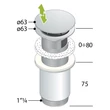 Kép 3/4 - OMP TEA klik-klak mosdólefolyó, max. 80 mm, matt arany