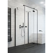 Kép 1/7 - RADAWAY Essenza Black KDJ+S szögletes zuhanykabin - nyílóajtó